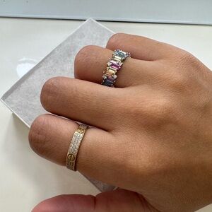 Gold Band Zirconia Ring 10k
